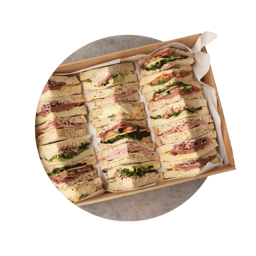 Artisan sandwiches and catering spread